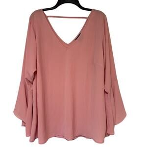 City Chic Womens Fairycore Flare Sleeve Top Ethereal Flowy Whimsical Feminine